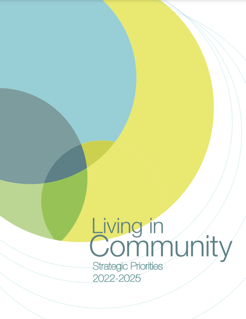 Front cover of Living in Community: Strategic Priorities report.