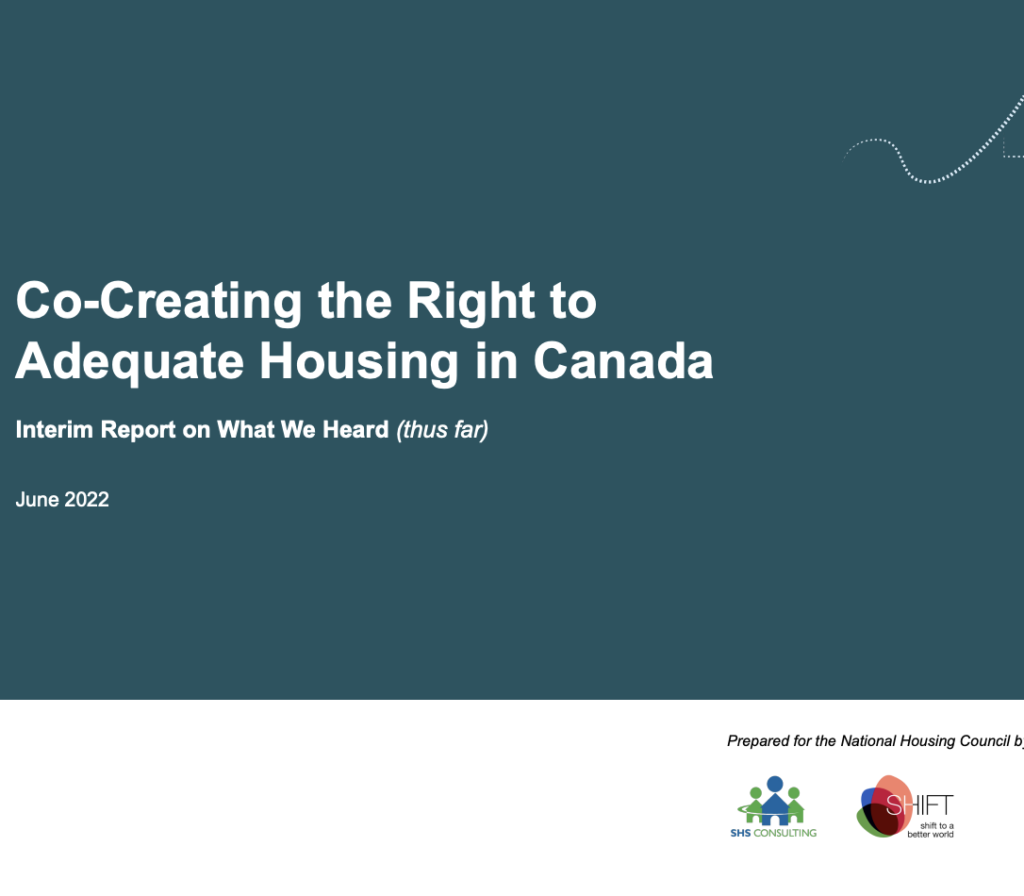 Co-creating the right to adequate housing report cover.
